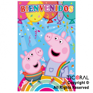 PEPPA PIG AFICHE BIENVENIDOS x 1